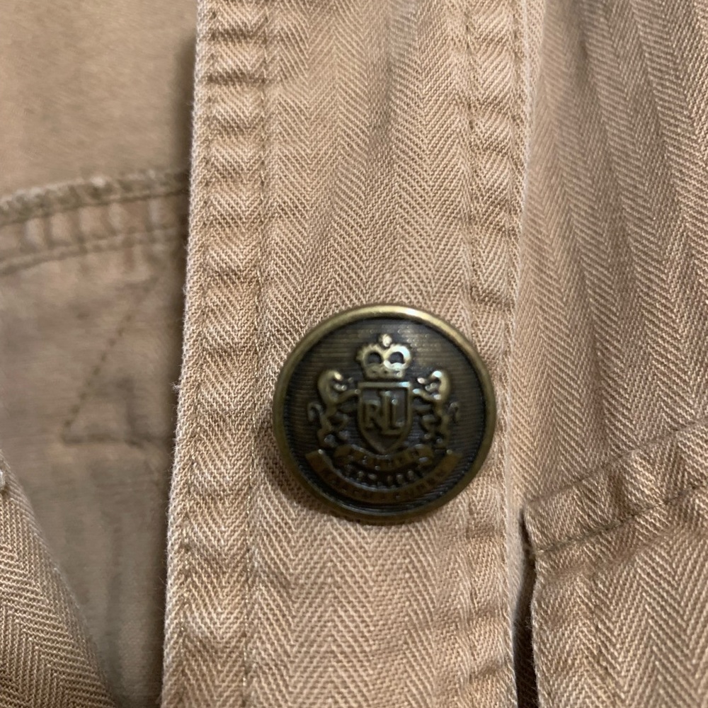 Ralph Lauren Military Jacket Cotton Tan Beige Size 4 - Picture 5 of 8
